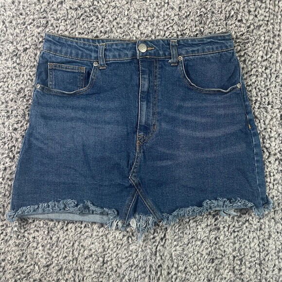 Francescas Harper Heritage Denim Skirt Mini Skirt Size M Blue Raw Hem Short Y2K - Picture 1 of 8